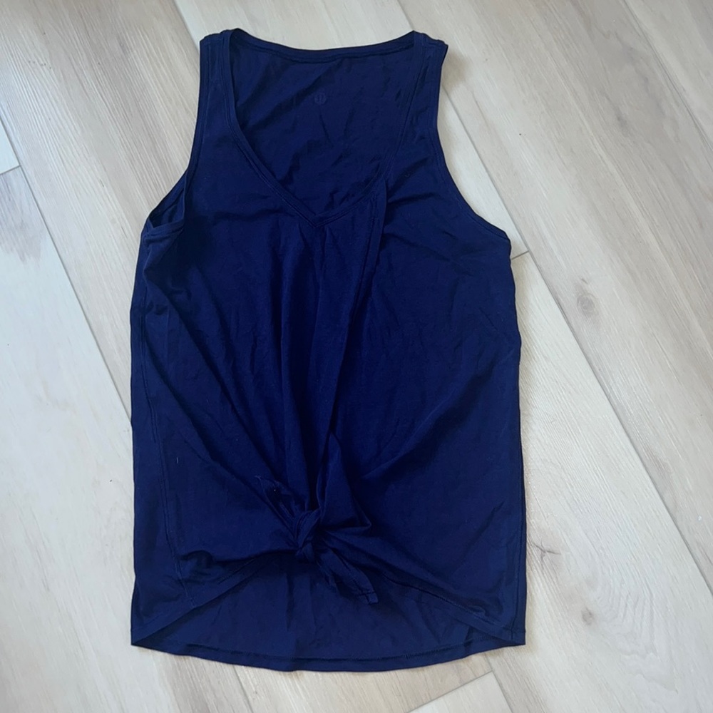 Lululemon tie front tank top Pima cotton AEON color
